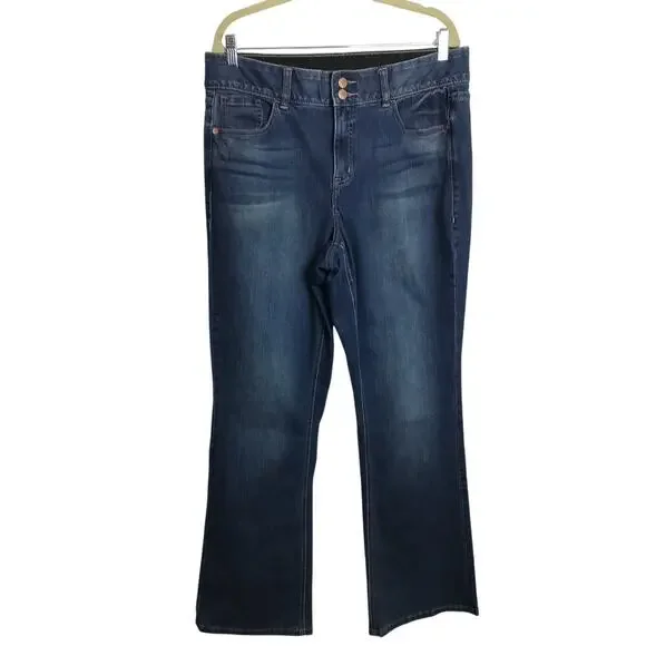 4869) Lane Bryant Tighter Tummy Fit Hi Rise Medium Wash Bootcut Jeans 14 Reg - Picture 2 of 10